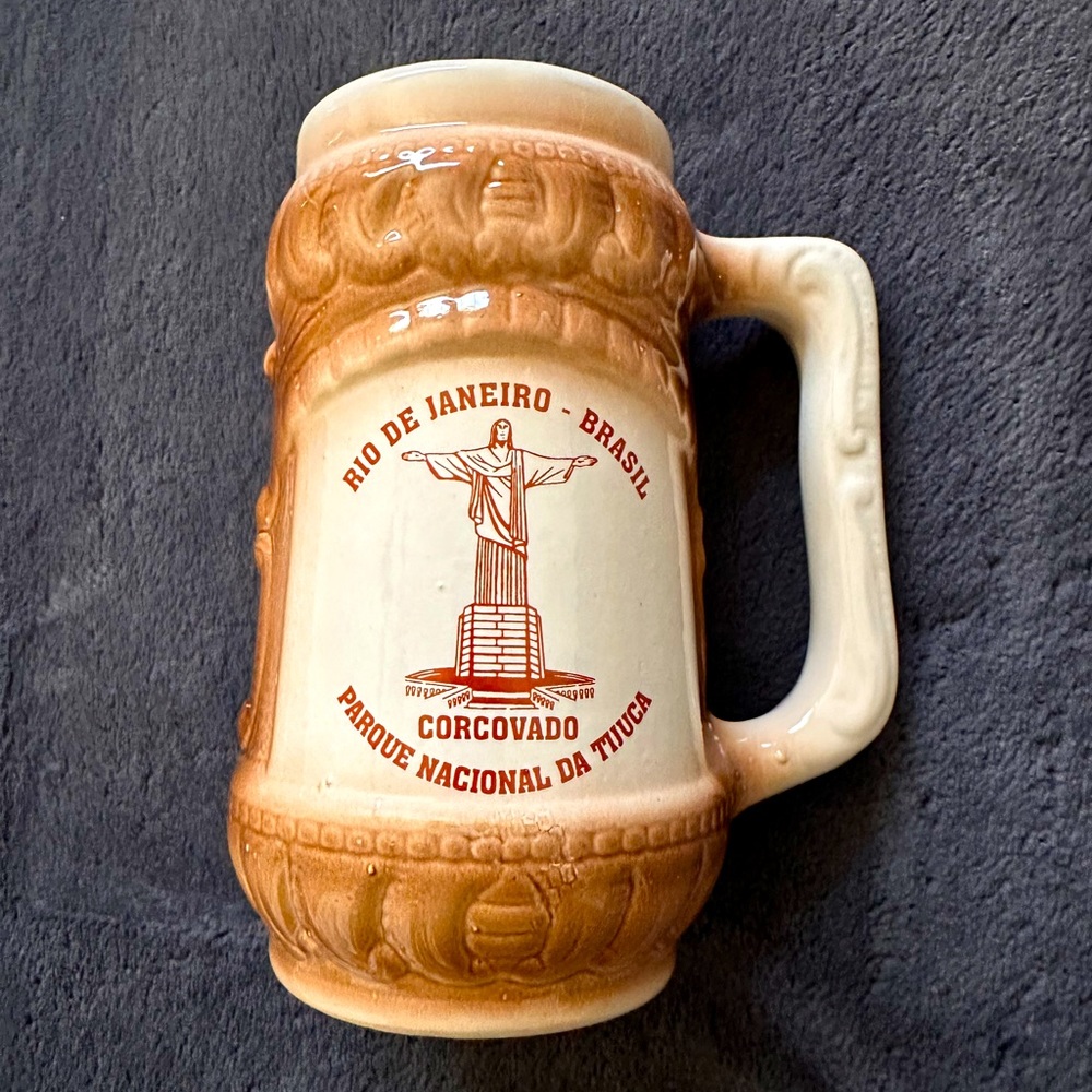 Souvenir MUG stein Rio De Janeiro Brasíl Corcovado Christ Redeemer National Park